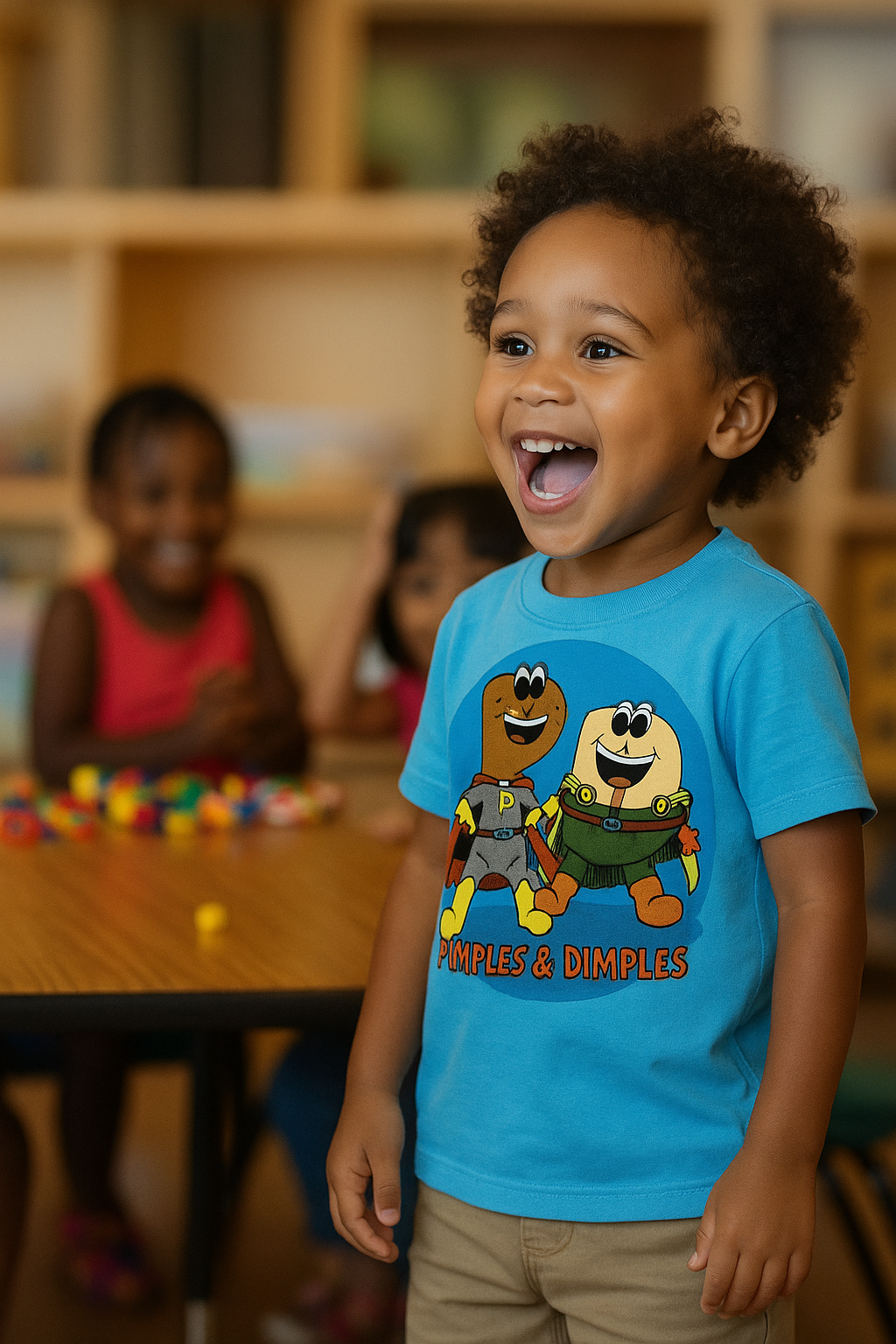 Happy children wearing Pimples and Dimples clothing